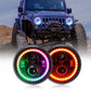 7 inche rgb halo ring led headlights for jeep wrangler jk