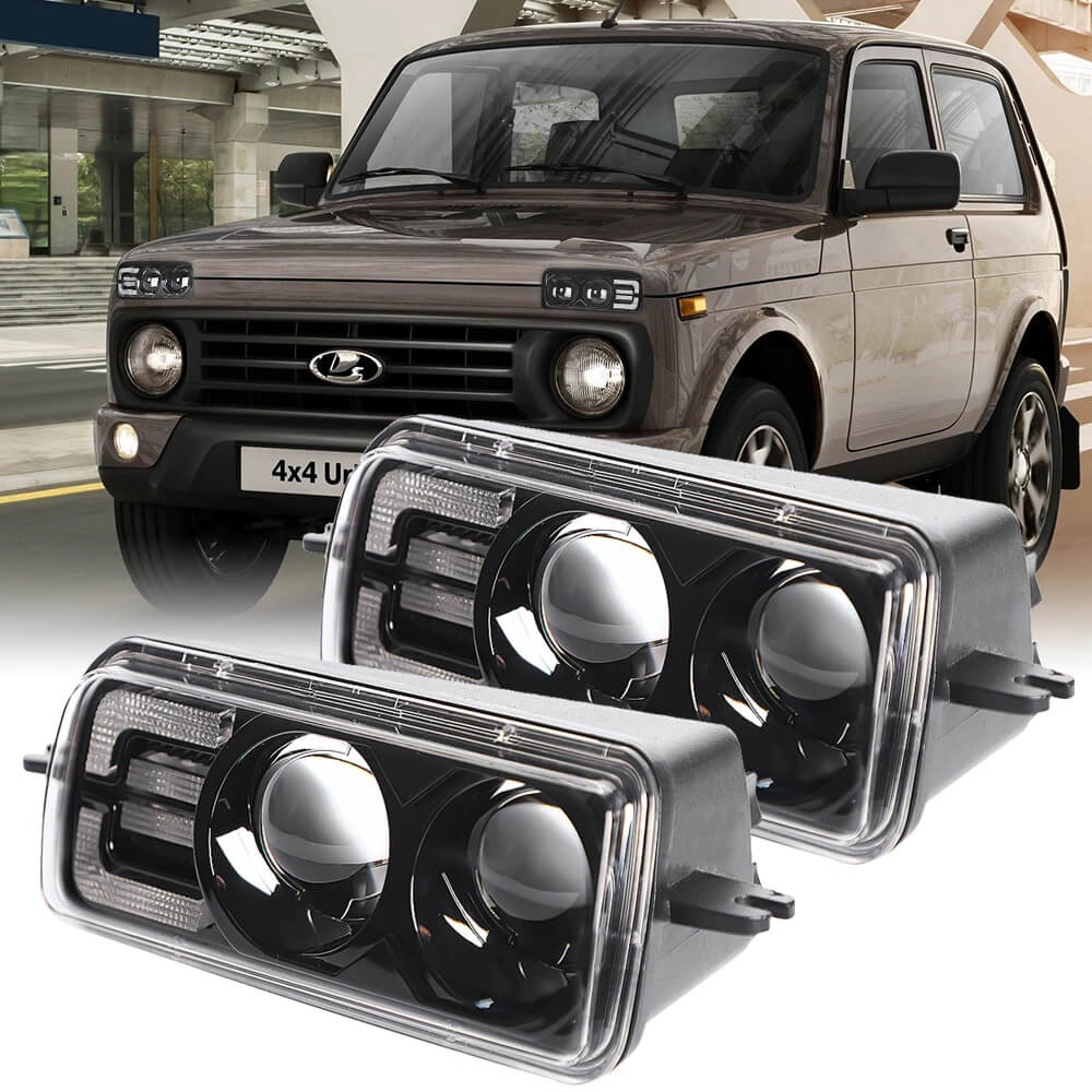 Front Fog Light+High Beam,Daytime Running,Turn Signal for Lada Niva Urban 4x4 Die-cast Aluminum Housing LED Headlights