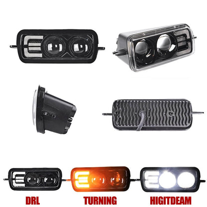 Front Fog Light+High Beam,Daytime Running,Turn Signal for Lada Niva Urban 4x4 Die-cast Aluminum Housing LED Headlights