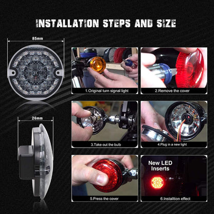 Red LED 1156 Base Turn Signal Indicators for Harley Davidson