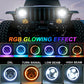 7 inch RGB LED Headlight + 4 inch RGB Fog Lights for Jeep Wrangler JK JL Gladiator JT