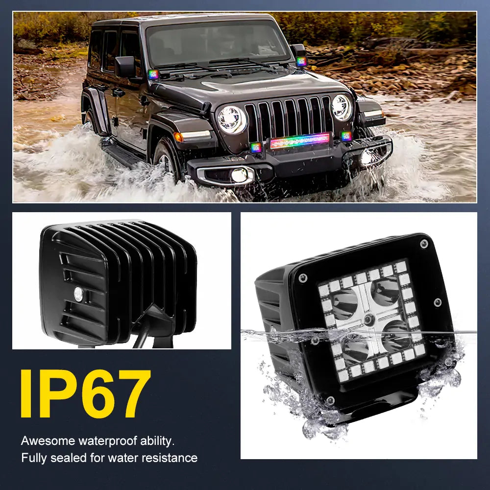 RGB Cube Spod Lights waterproof IP67