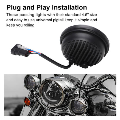 4.5 inch Harley Motorcycle led fog light clock design | Pair - loyolight