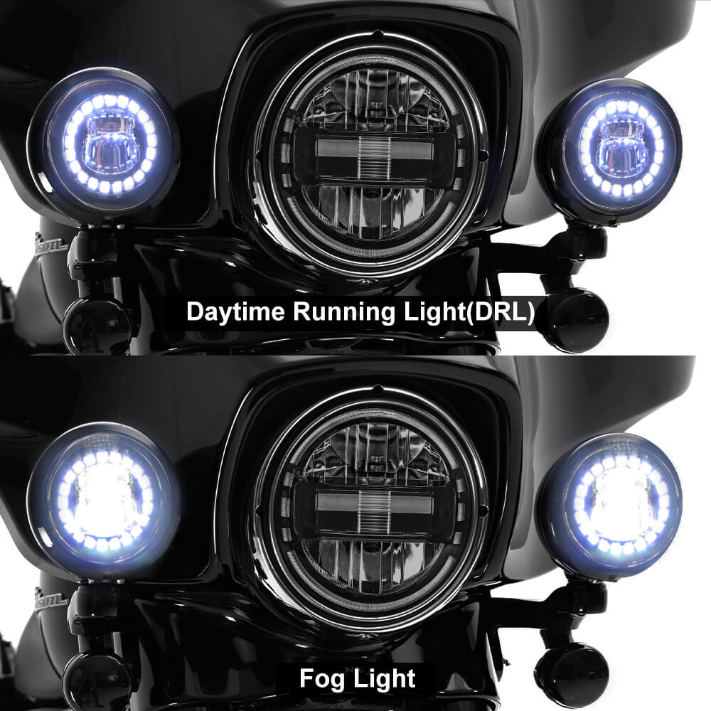4.5 inch Harley Motorcycle led fog light clock design | Pair - loyolight