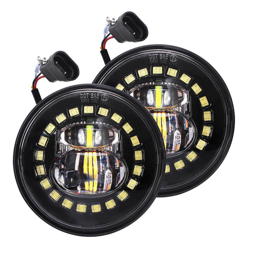 4.5 inch Harley Motorcycle led fog light clock design | Pair - loyolight