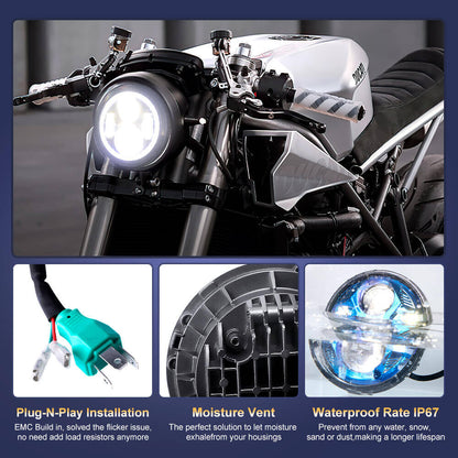 5.75'' 51W High Low Beam Spider Headlight for Harley