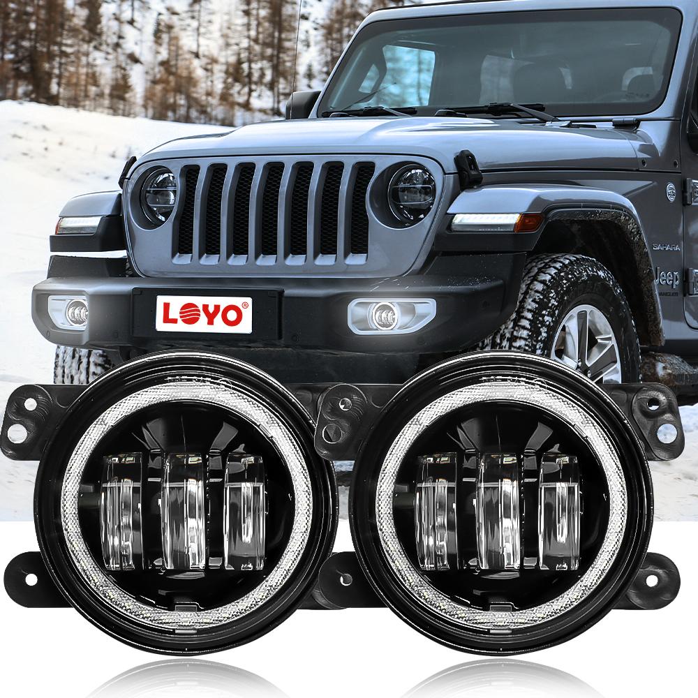 LOYO 4 Inch Fog Light Bulb With Angle Eyes For Jeep JK JKU freeshipping - loyolight