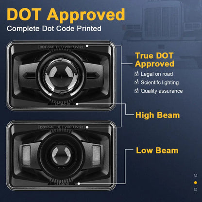 DOT Approved 4×6 LED Headlights