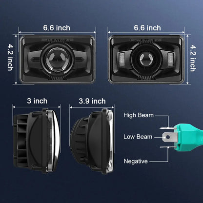 4×6 inch led headlights