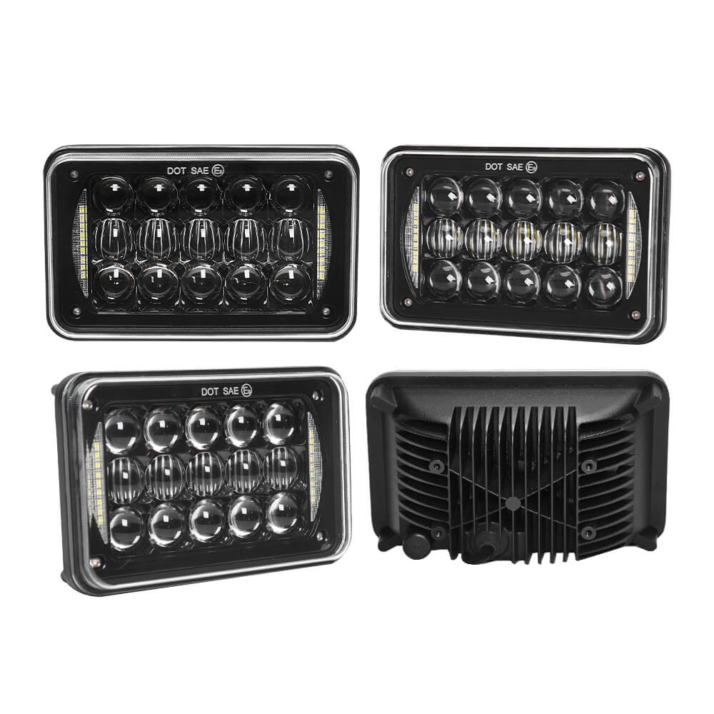 DOT Approved 48W 4x6 inch LED Headlights with DRL for Truck