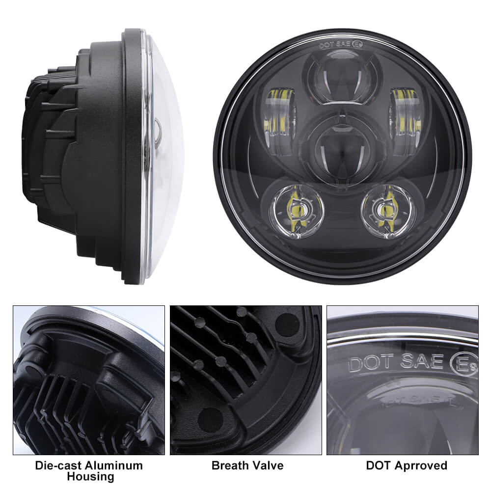 5.75 inch round LED headlight Compatible with Harley Davidson