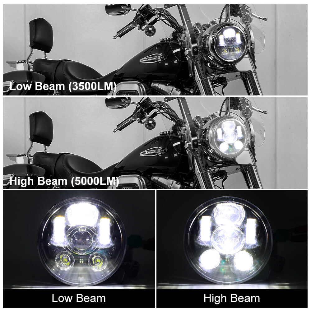 5-3/4 5.75 inch LED Headlight for Harley Motorcycle Headlamp Projector  Driving Light