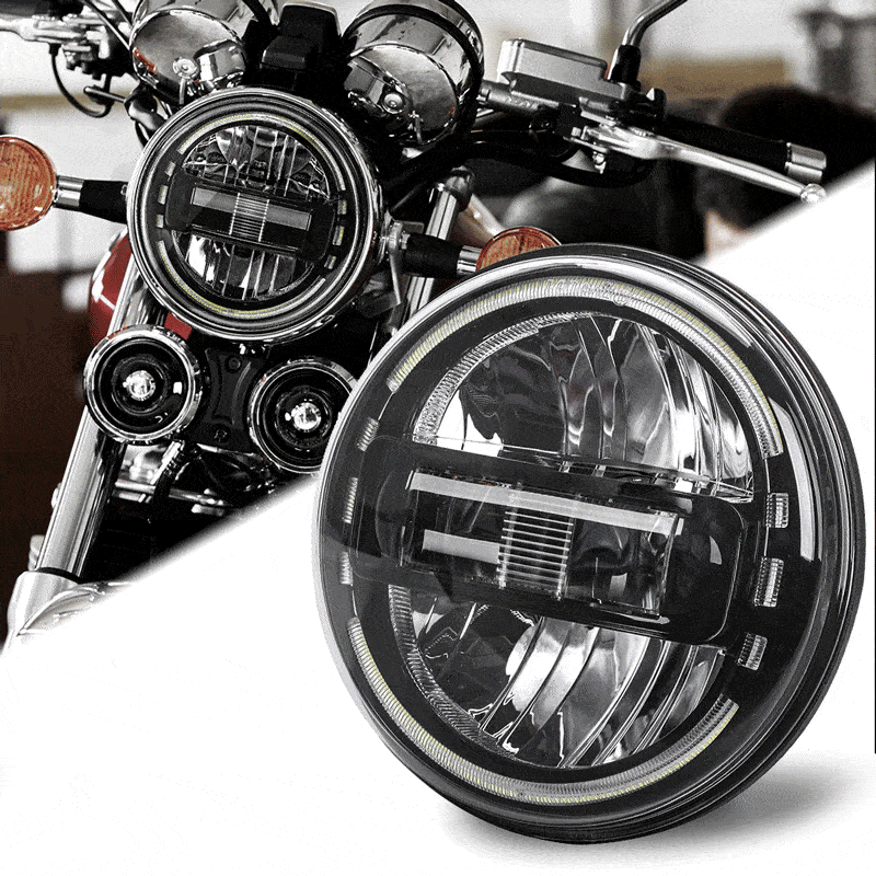7inch LED Headlight with DRL + 4.5inch Matching LED Fog Lamps for Harley Motorcycles_3