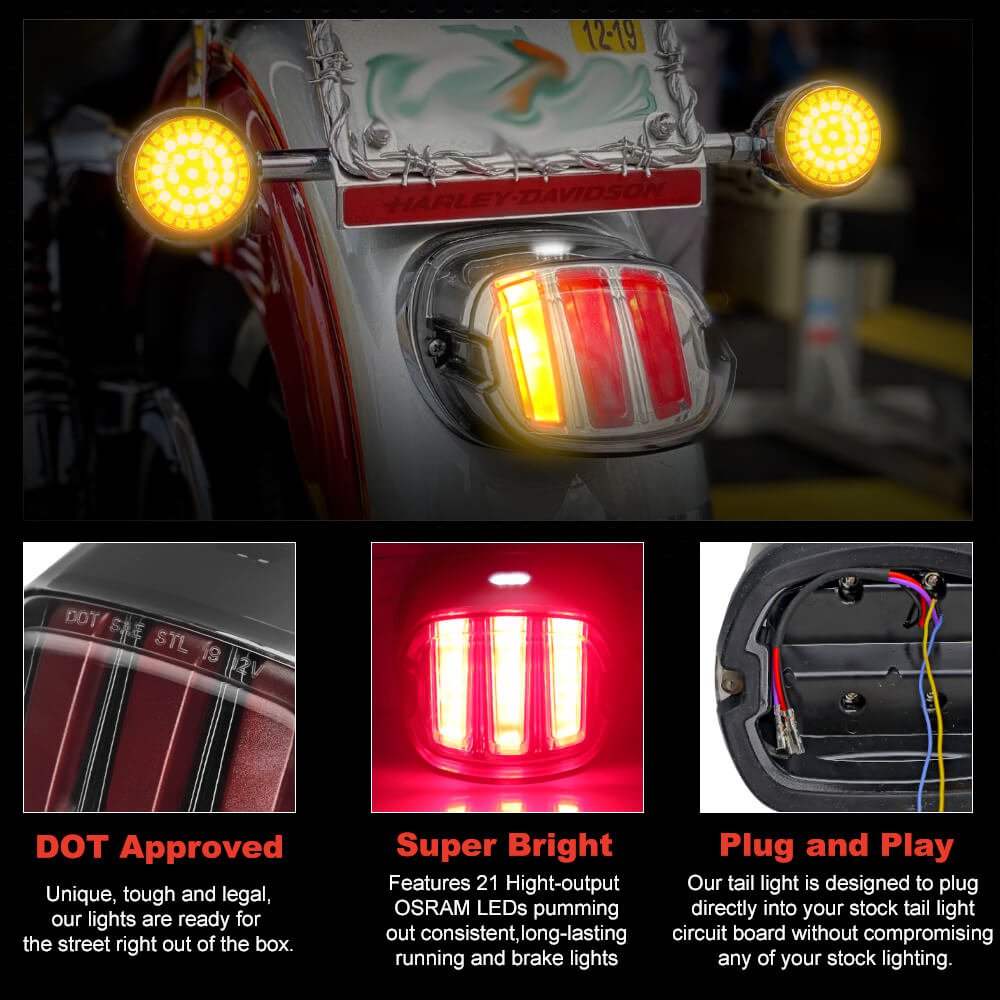 LED Eagle Claw Tail Brake Light With Turn Signal Compatible with Harley  Davidson Motorcycle