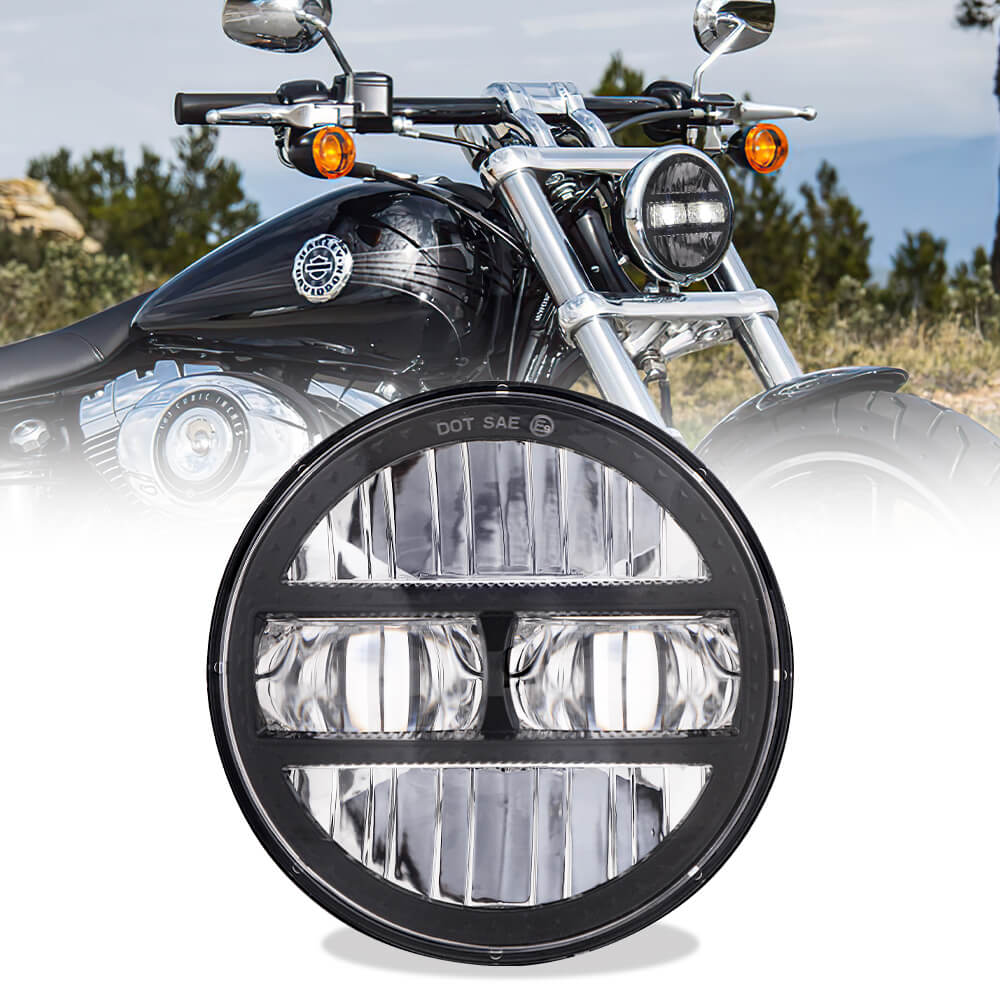 Black LED headlights 5.75 inch headlamp for harley motorcycle