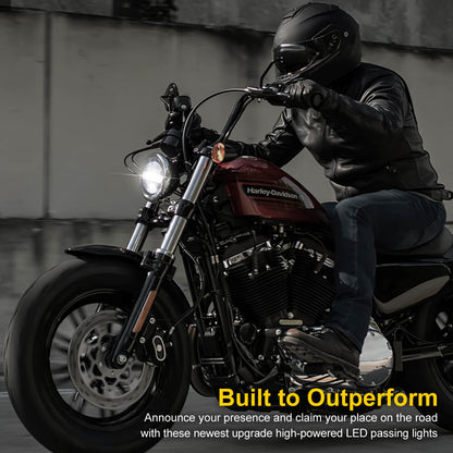  5 3/4" Round Motorcycle LED Headlight Compatible with Harley Sportster Dyna Softail 