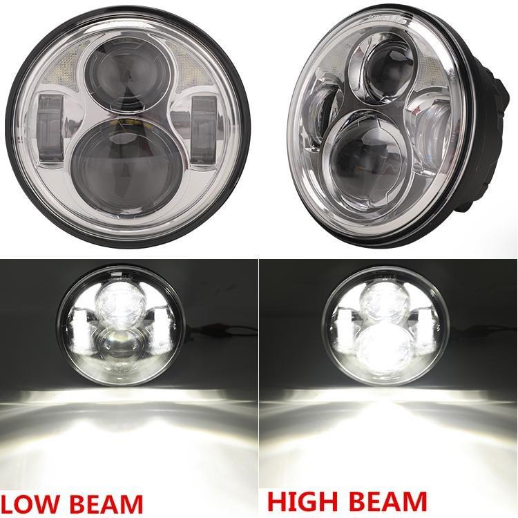 Dot Approved Chrome 5.75 inch LED Headlight with Halo Angel Eyes for Harley  Motorcycle