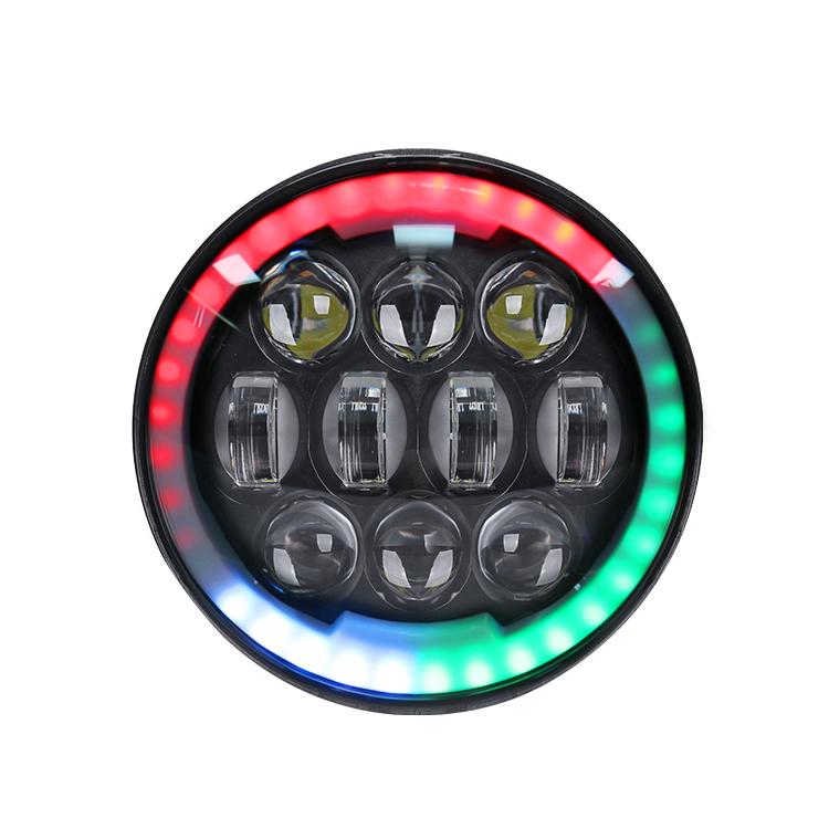5.75 Inch RGB Angel Eye Harley Headlight - loyolight
