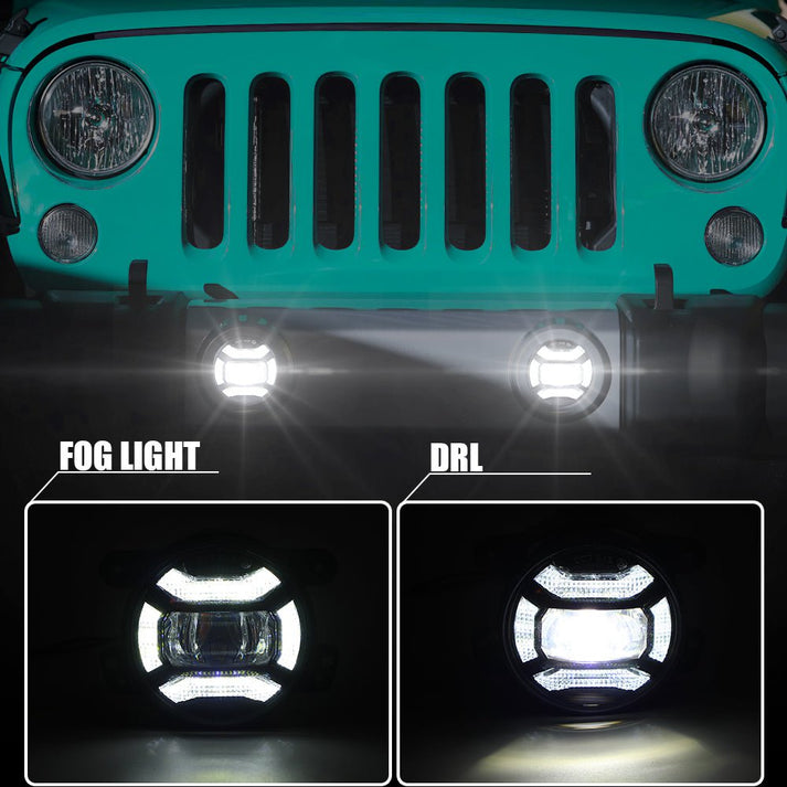 Projection LED Headlights+Projection LED Fog Lights for Jeep JK LOYO