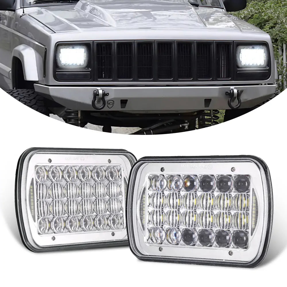 5x7 72W LED Headlight Replacement for Sealed Beam with DRL | Pair