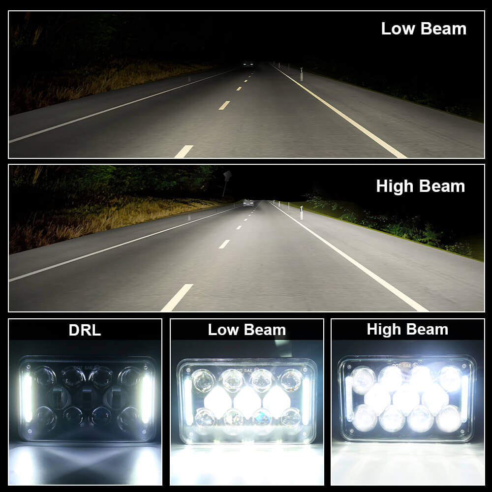 6" x 4" 60 W High Low Beam Headlight with DRL(5)