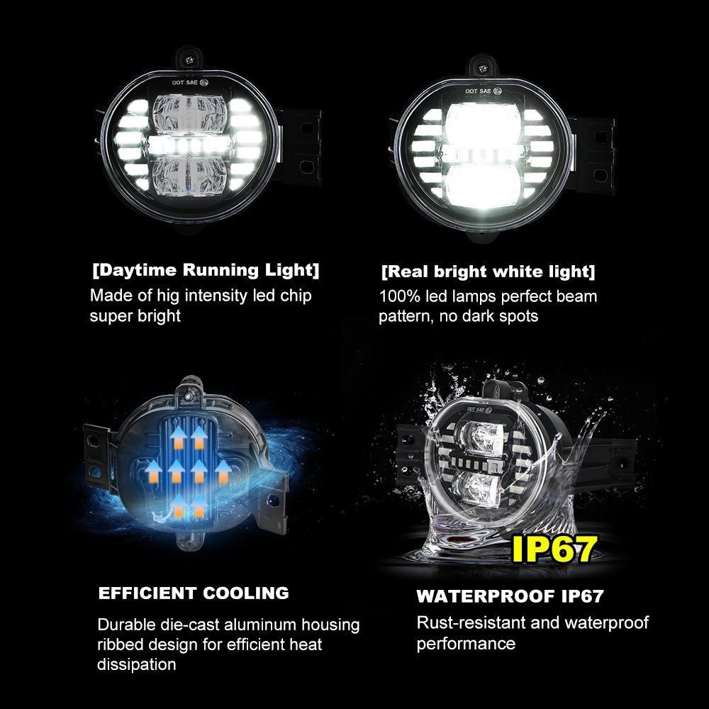 70W LED Foglight for Dodge | Pair - loyolight