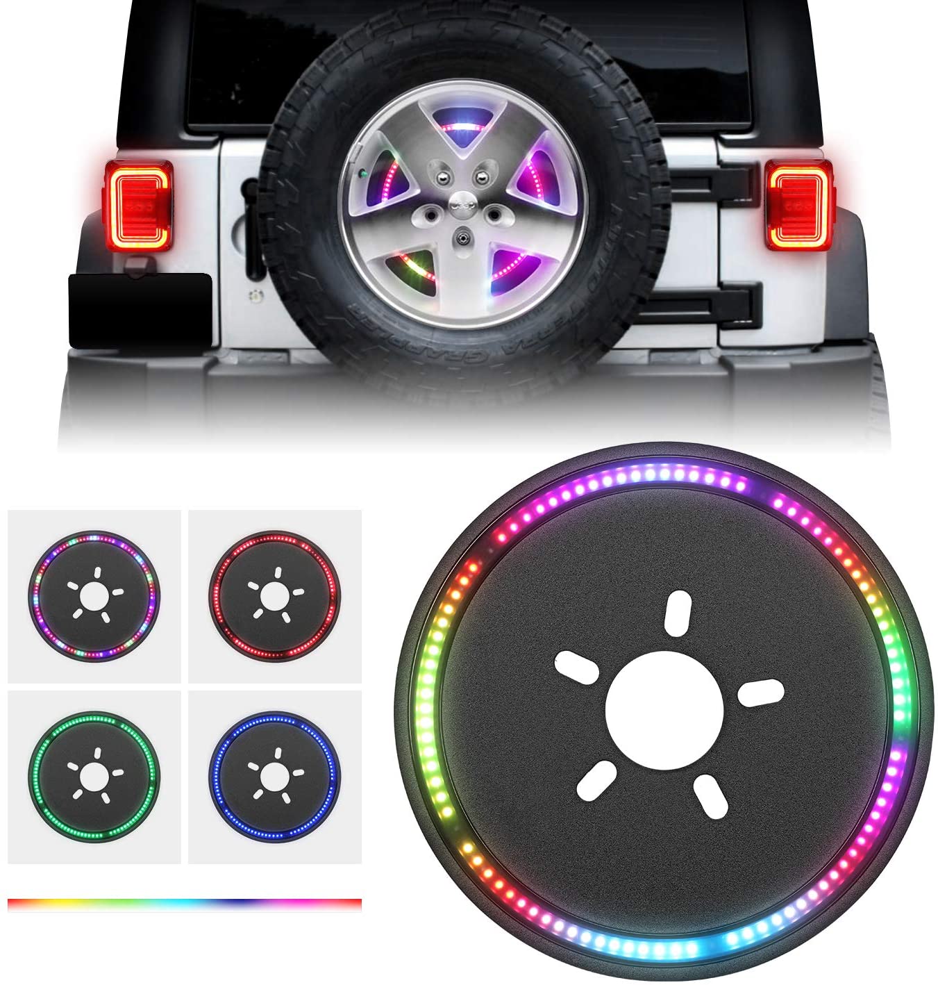 Spare Tire Wheel LED Brake Light RGB Rear Light For JK JL freeshipping - loyolight
