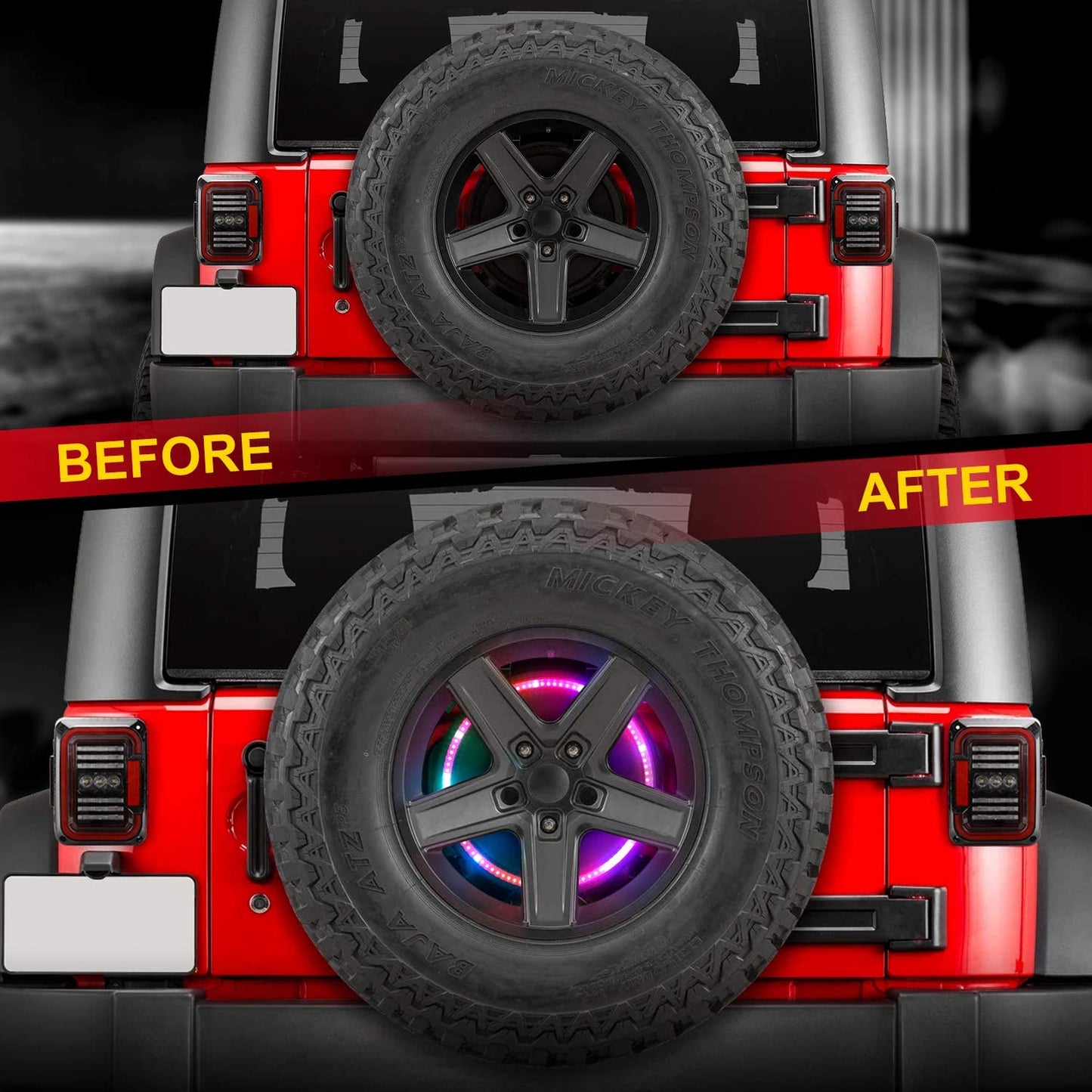 Spare Tire Wheel LED Brake Light RGB Rear Light For JK JL freeshipping - loyolight