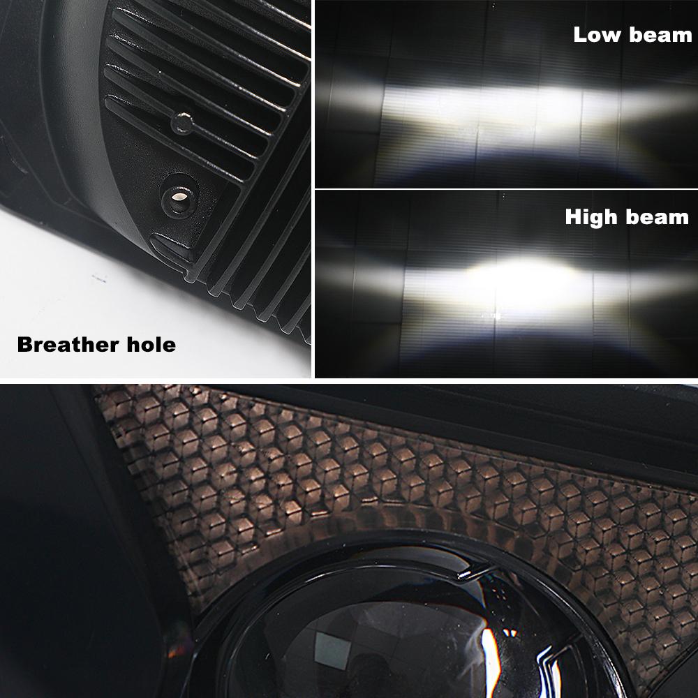 75W 5X7 High Low Beam with DRL LED Square Headlight | Pair - loyolight