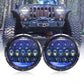 7 Inch 130 W Blue Mirror LED Headlights W/ DRL Turn Signal for Jeep JK
