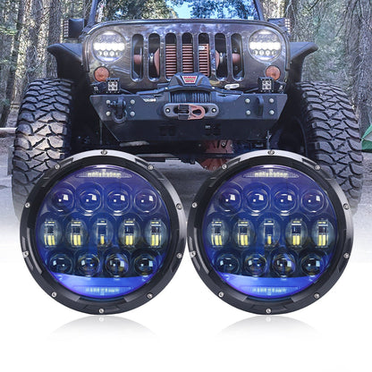 7 Inch 130W Blue Mirror LED Headlights W/ DRL Turn Signal for Jeep JK