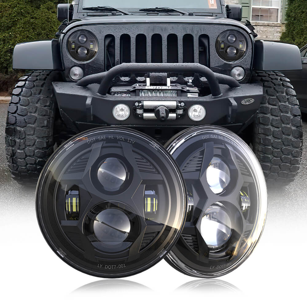 7 inch Spider Headlight for All Vehicles Universal Use 1Pair