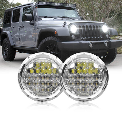 7 inch round headlights for Jeep wrangler 5D lens design | LOYO