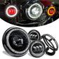 7 inch round halo headlight and 4.5 inch passing lights for harley davidson