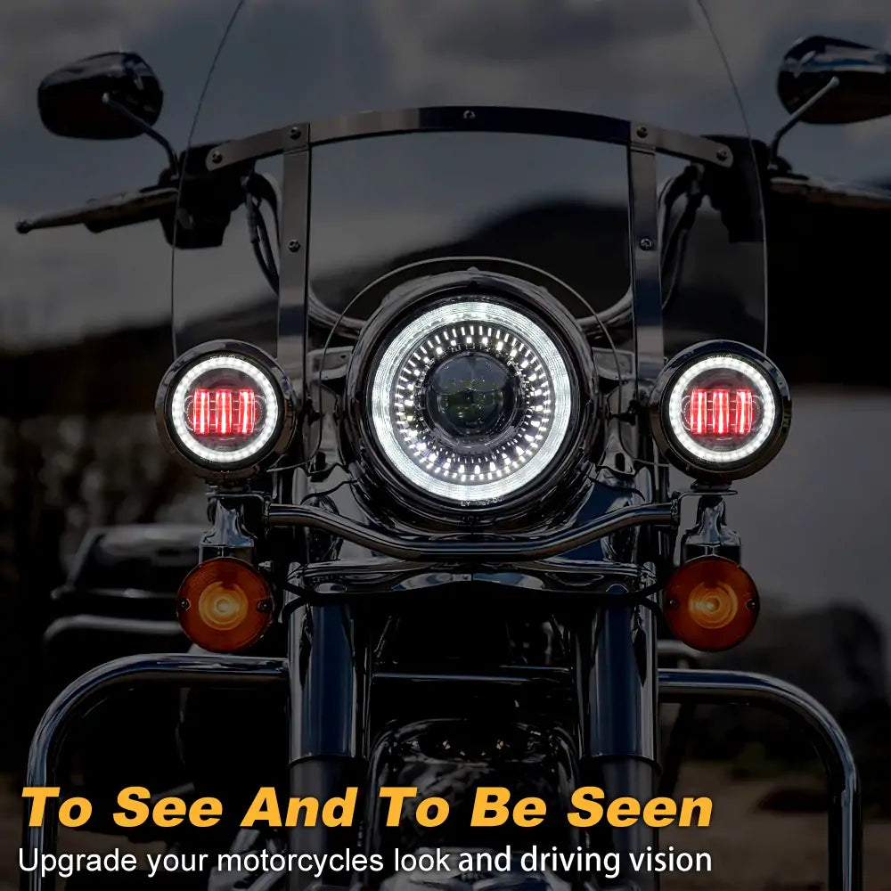 Headlight and Passing lights combo kit for harley motorcycle