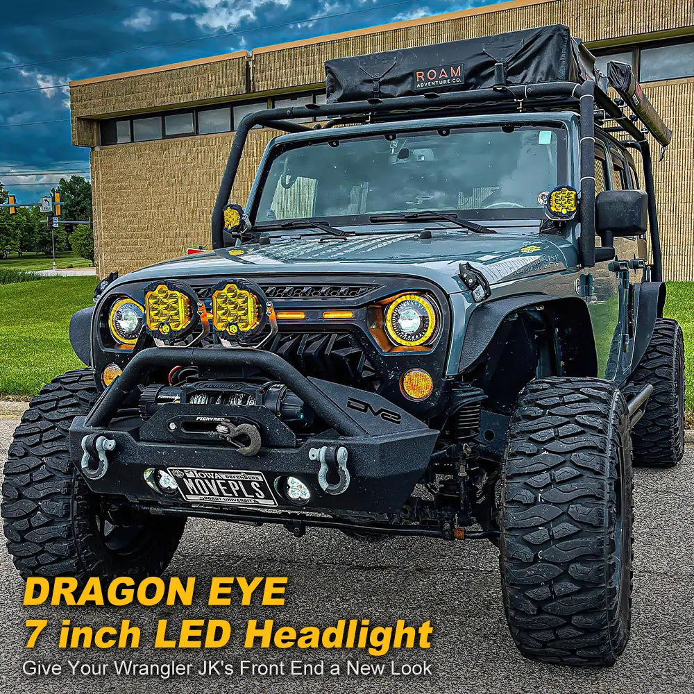 7 inch Jeep Wrangler JK Headlights- LOYO Dragon Eye headlamp