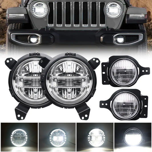 headlights and fog lights kit for jeep jl jt