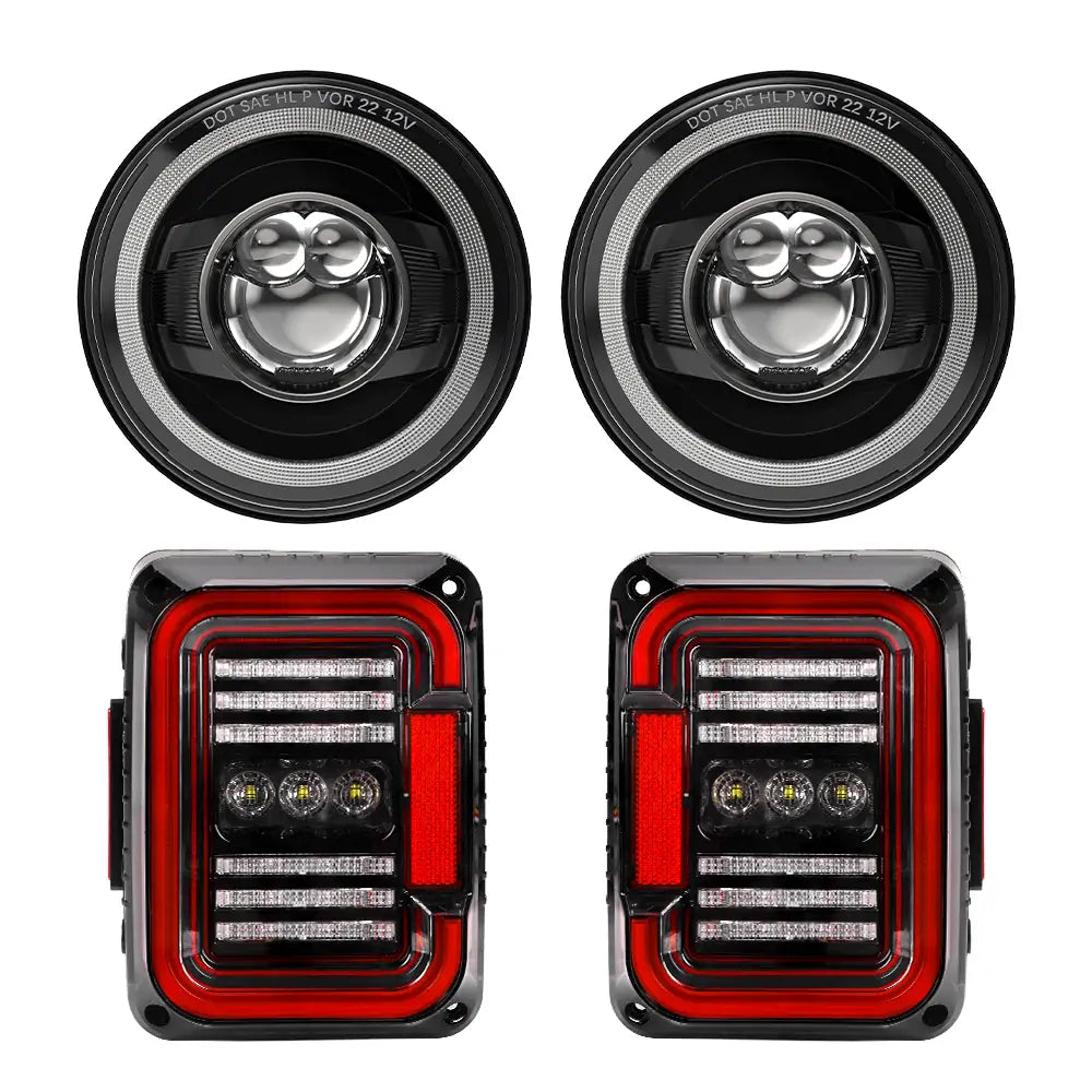 Jeep JK headlights and tail lamp kit