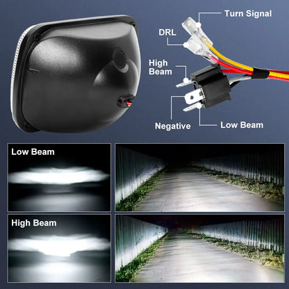 110W 7x6 Rectangular Headlights 5x7 inch Hi/Lo Sealed Beam led headlight(2)