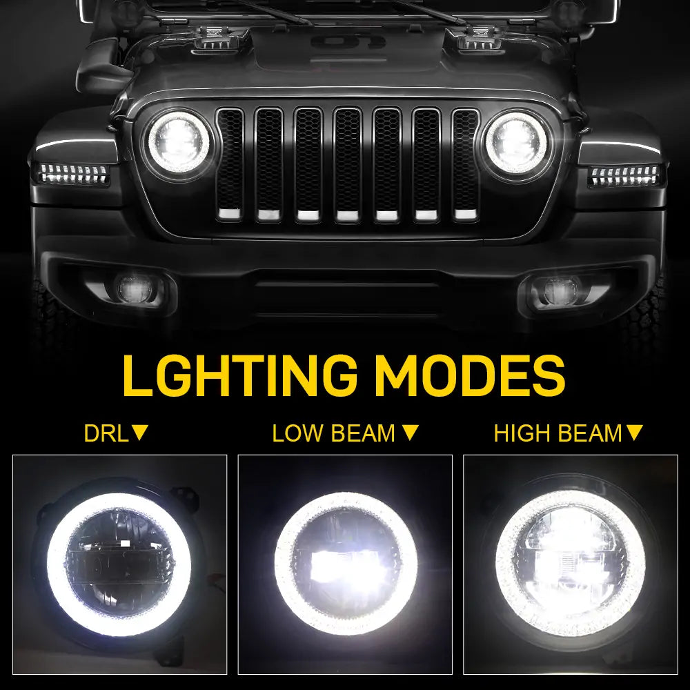 9 inch LED Headlights for Jeep Wranger JL Gladiator JT | LOYO