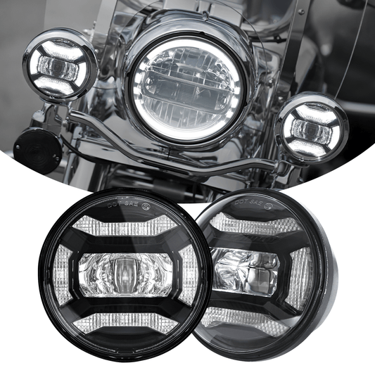 2022 Newest 4.5" 30W Passing Lamp for Harley Motorcycle Black
