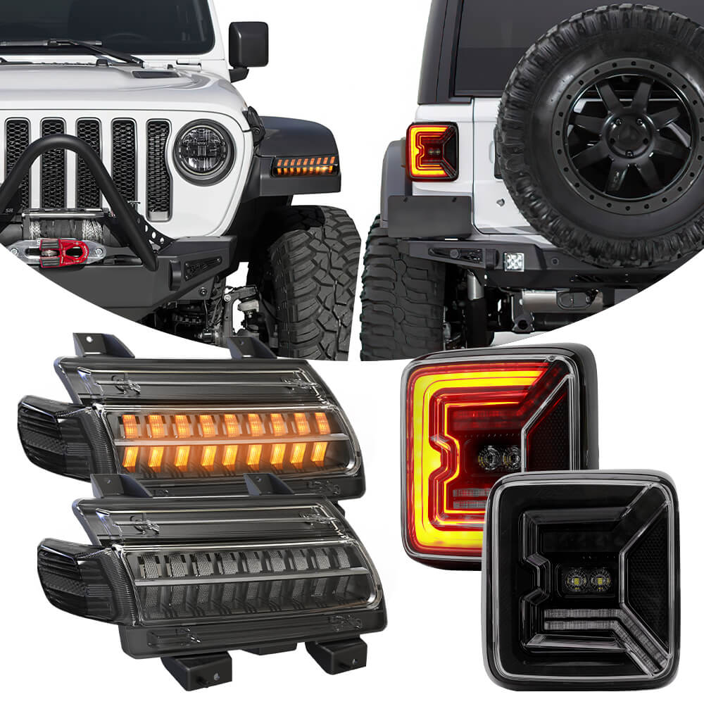 LOYO Fender Turn Signals Sequential Light and black tail lights