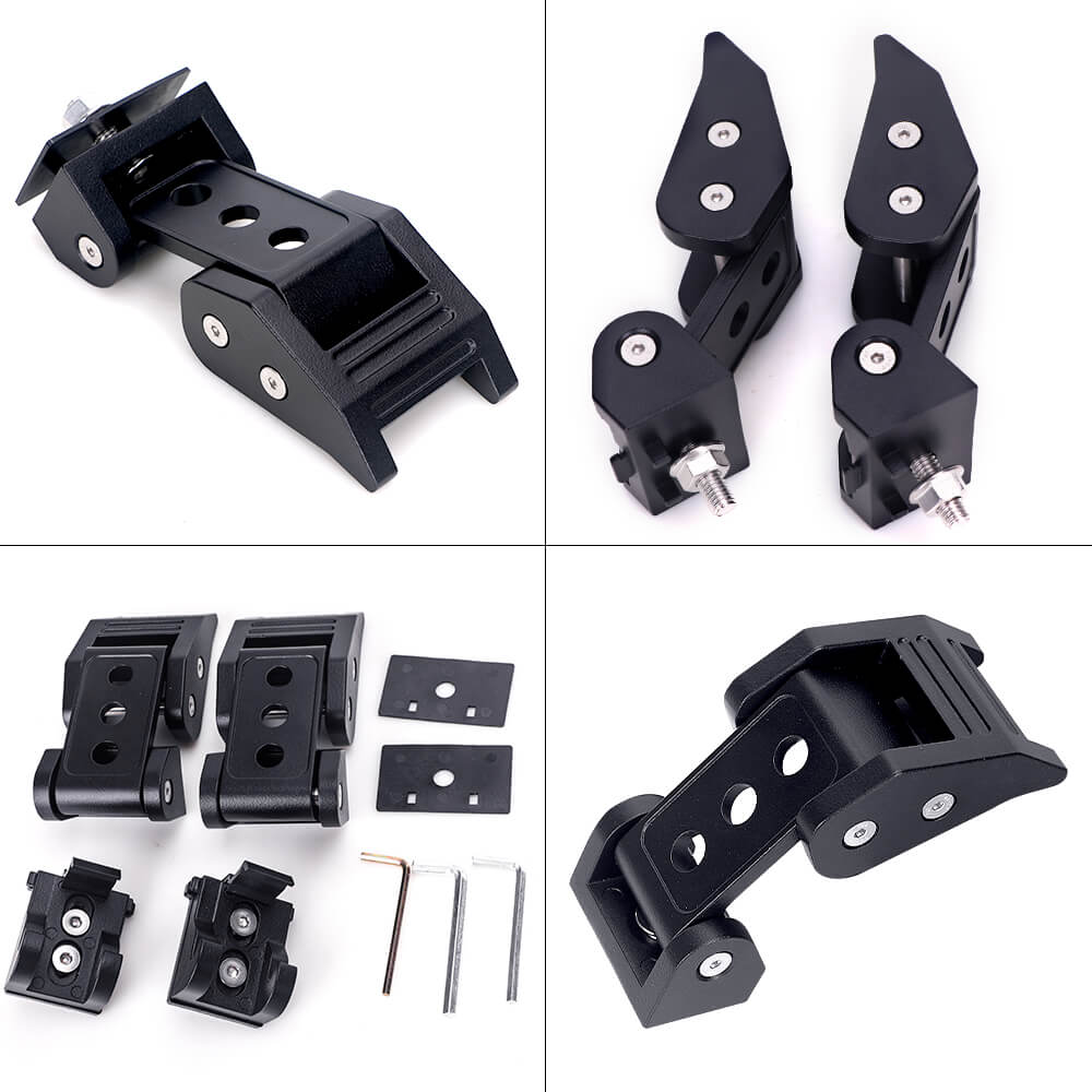 Black Latch Locking Hood Catch Kit For 2007-2018 Jeep Wrangler JK JKU