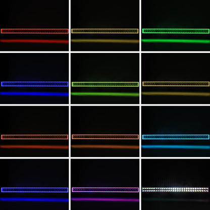 Chasing RGB Halo LED Light Bar, with Chasing Flashing Modes, Spot Flood Combo Beam on Truck ATV UTV Jeep Off-Roading
