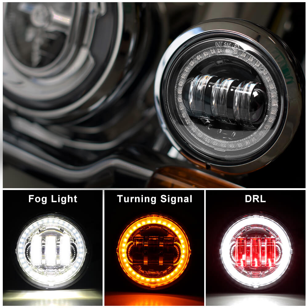 harley led headlights and fog lights combo(3)