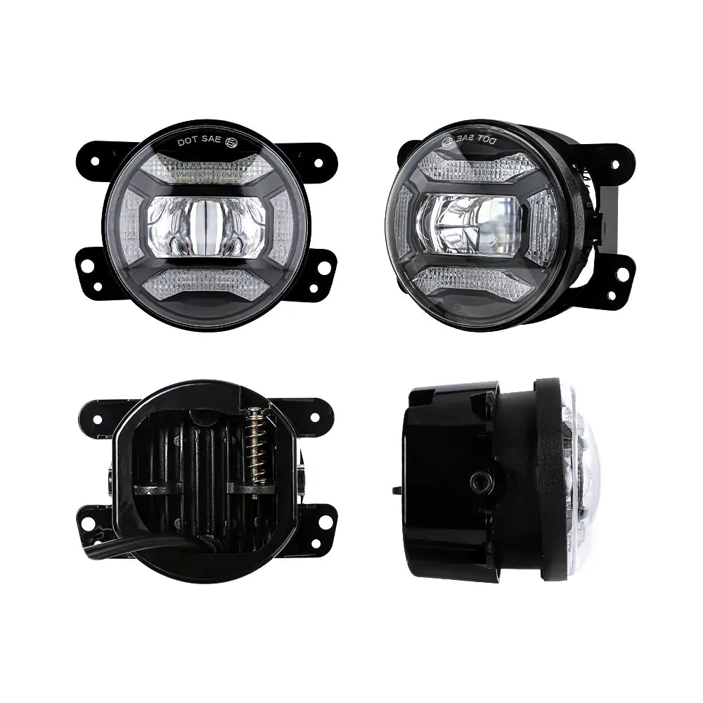 7 Inch Projection LED Headlights+4 Inch Projection LED Fog Lights for Jeep JK