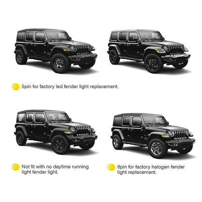 LOYO Jeep JL LED Fender Lights with LED Side Marker Lights