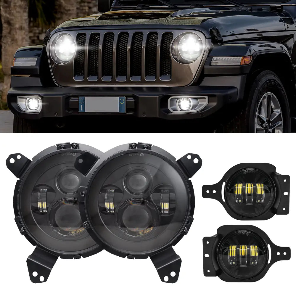 LED Headlights and Fog Lights for Jeep JL and JT