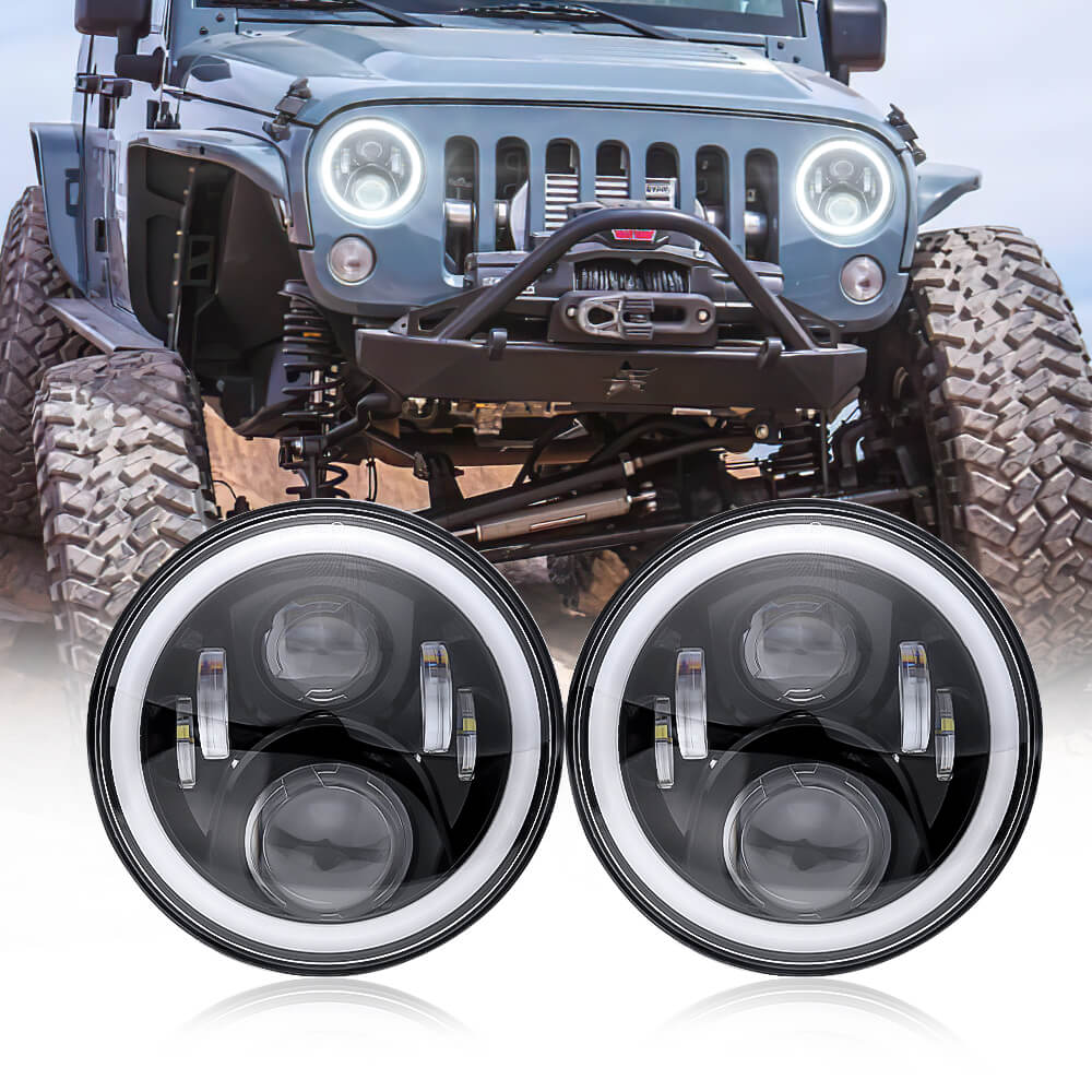 7 Inch Jeep Headlight With Halo Ring freeshipping - loyolight