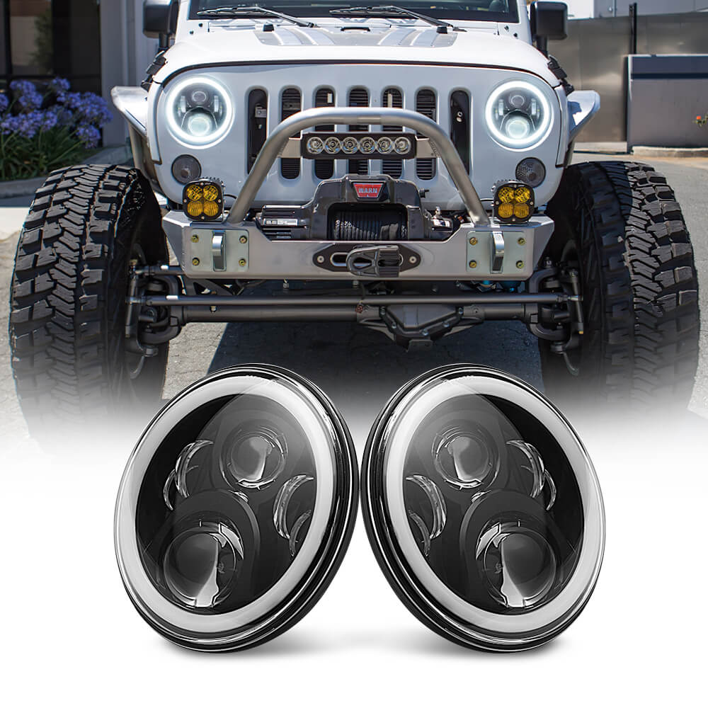 7 Inch Headlight With Halo Ring for Jeep Wrangler | LOYO LED